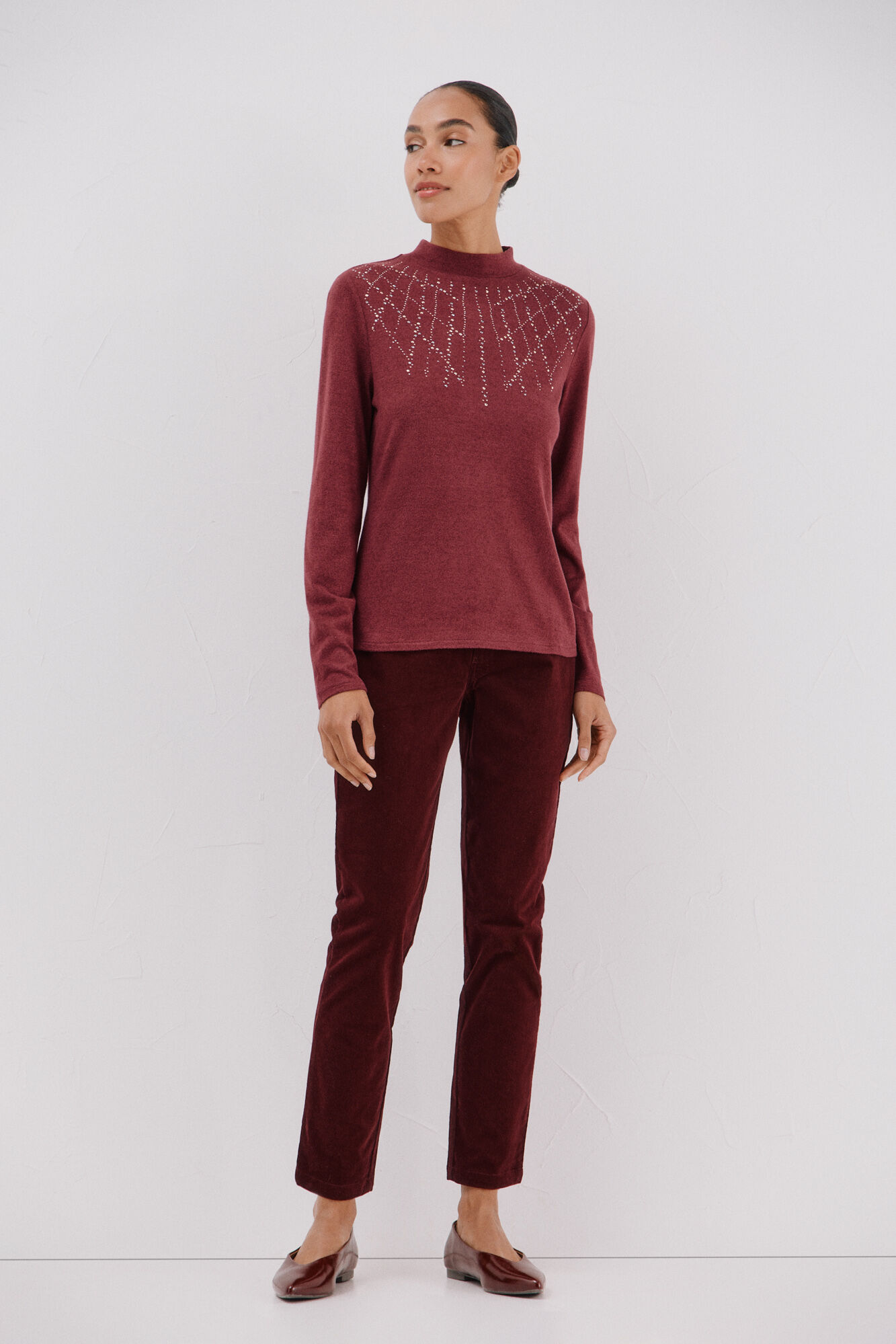 Cortefiel T-shirt with rhinestone detail