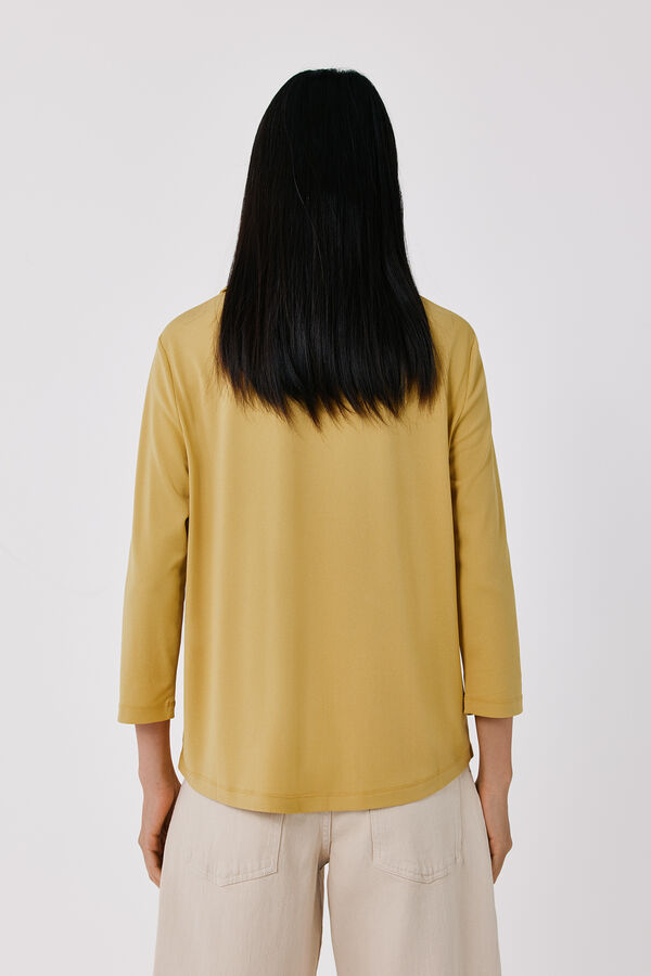 Cortefiel Stretch shirt with buttons Yellow