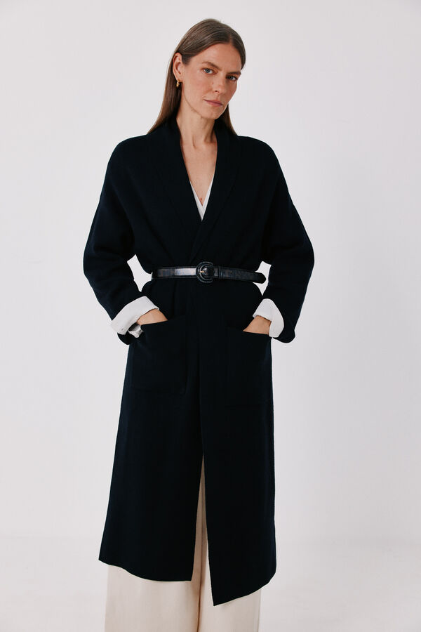 Cortefiel Coat cardigan Black