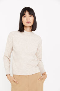 Cortefiel Combined knit jumper Ivory