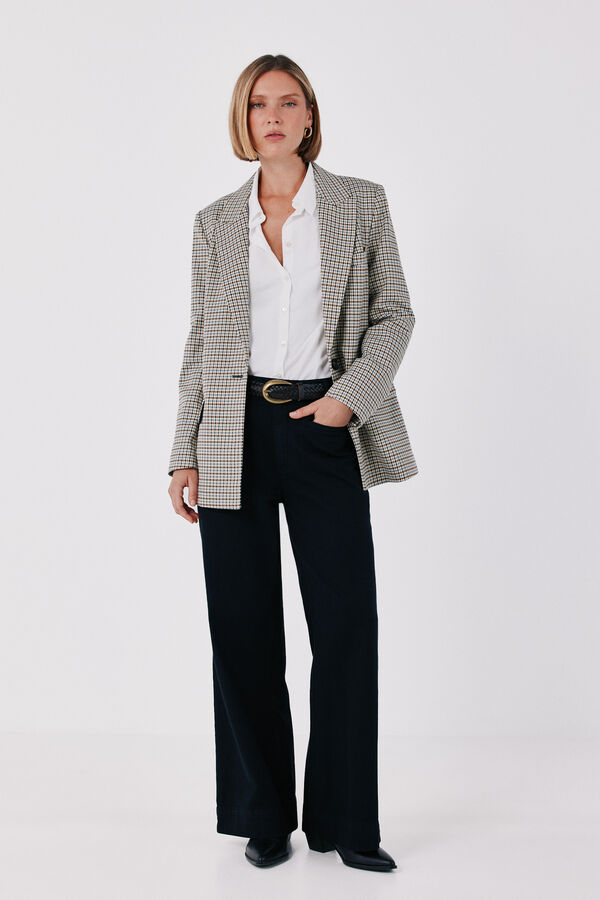 Cortefiel Checked fabric women's blazer Printed blue