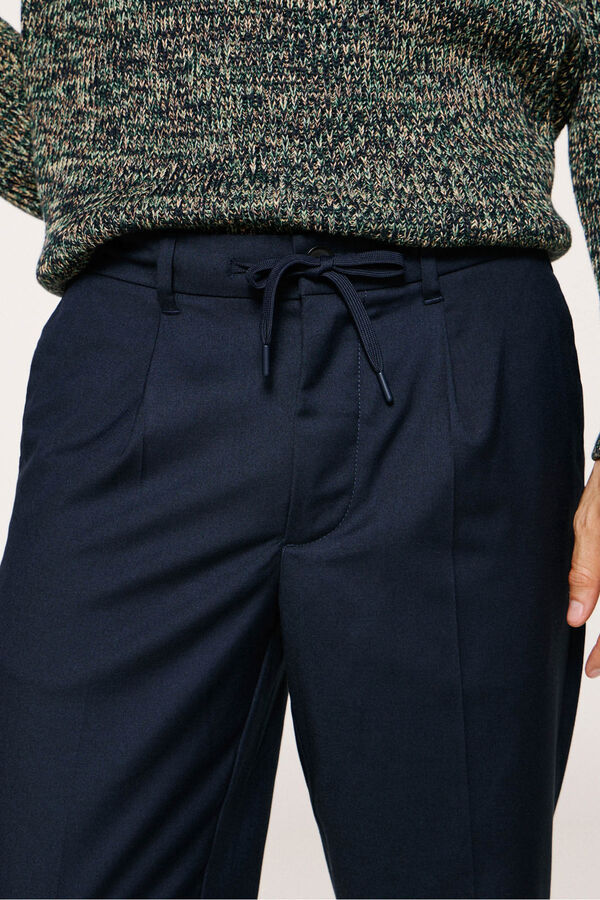 Selected Casual pleated trousers Navy