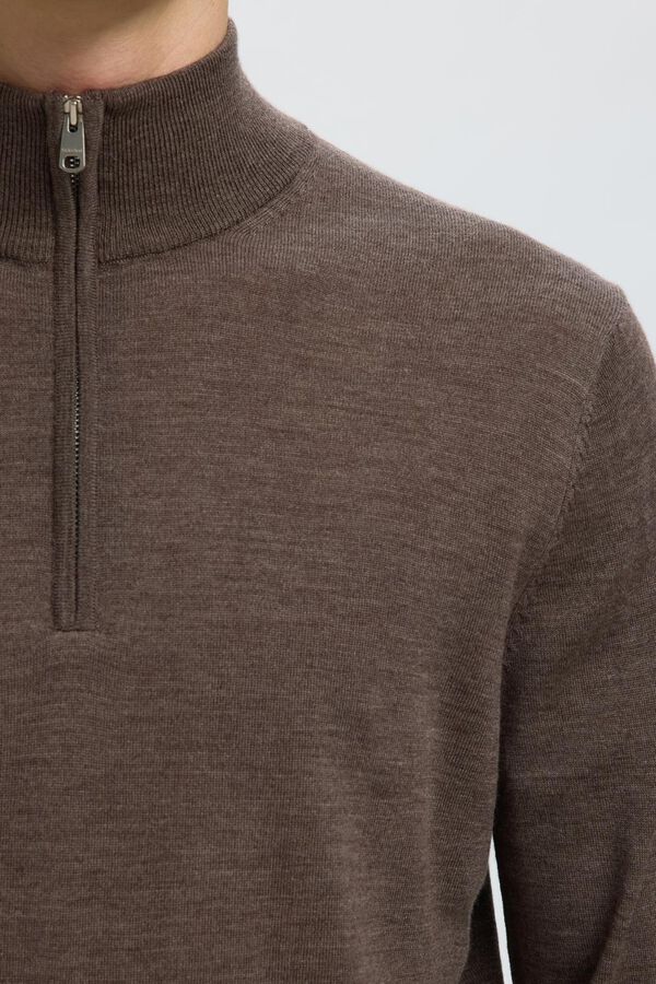 Selected Camisola gola alta Castanho