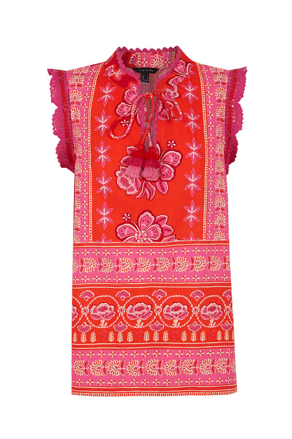 Cortefiel Blusa estampada bordado Multicolor