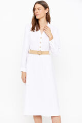Cortefiel Belted shirt dress White