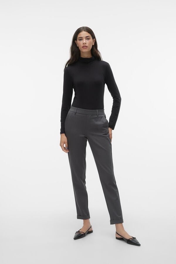 Cortefiel Women's long straight trousers Grey
