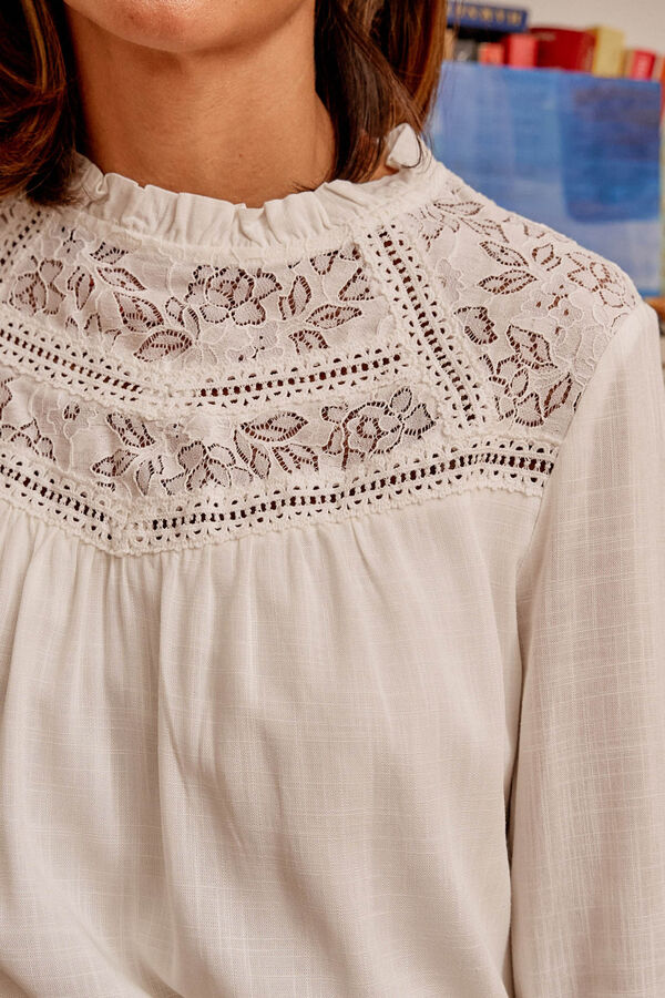 Pol&iacute;n Et Moi Camisa bordados blanco Branco