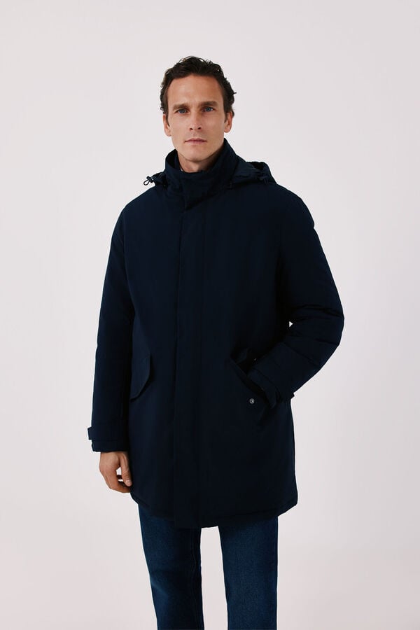 Cortefiel Waterproof trench with removable lining Navy