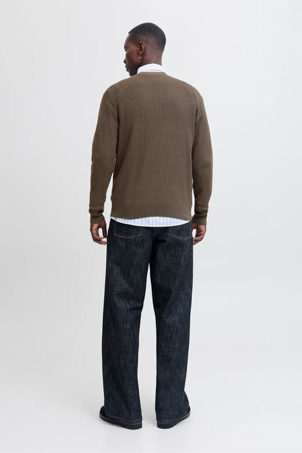 Jack & Jones Camisola básico de malha liso Castanho