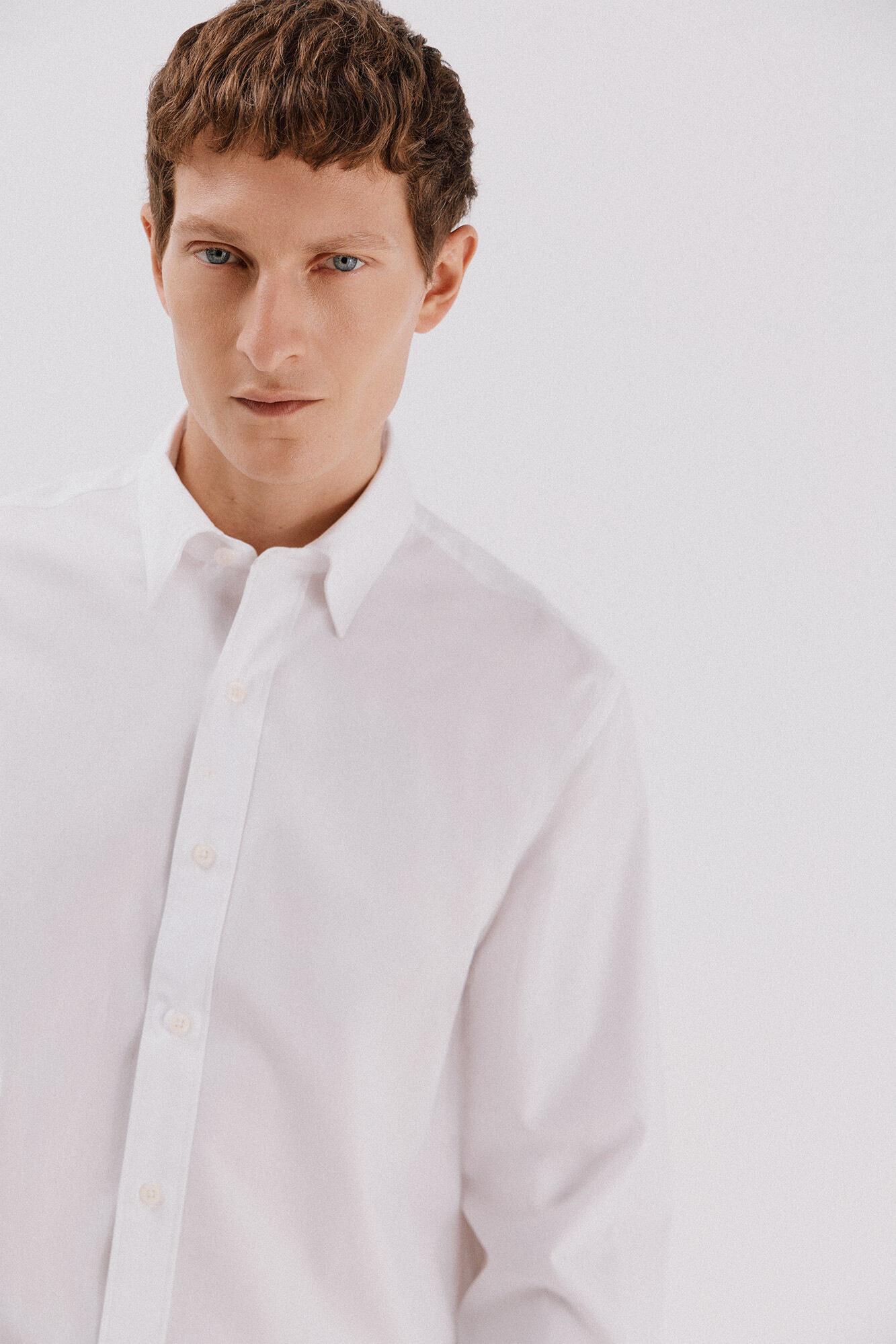 Cortefiel Plain tencel cotton shirt