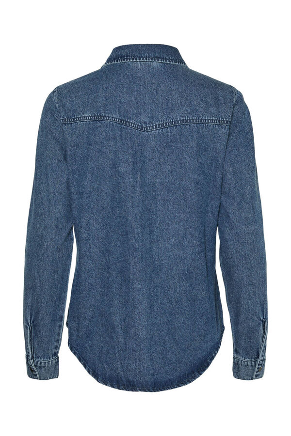 Cortefiel Denim shirt with chest pockets Blue