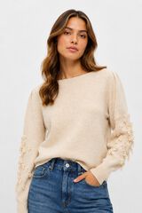 Object Camisola gola barco Tostado