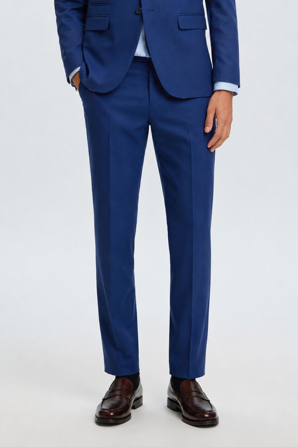 Selected Wool Slim Fit suit trousers Blue