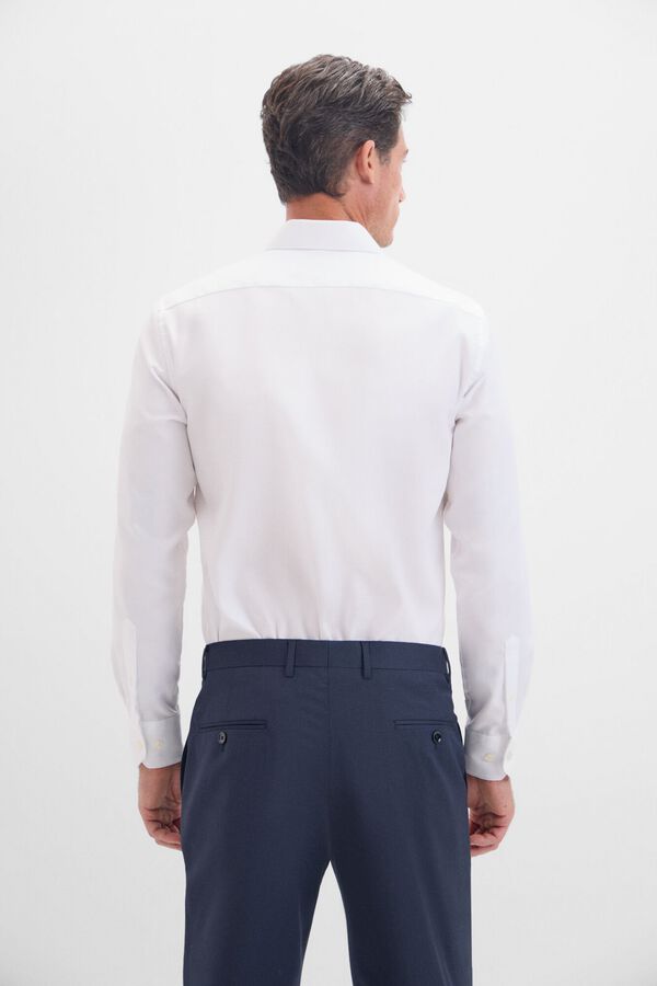 Cortefiel Smooth wrinkle free dress shirt White