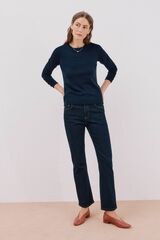 Cortefiel Short-sleeved jumper Navy