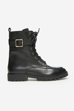 Cortefiel Lace-up boot Black