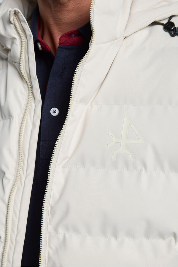 Valecuatro Casaco acolchoada com relevo off-white Ecru