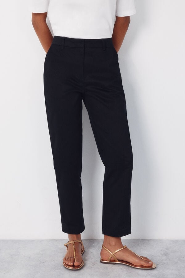 Cortefiel Slim fit trousers Black