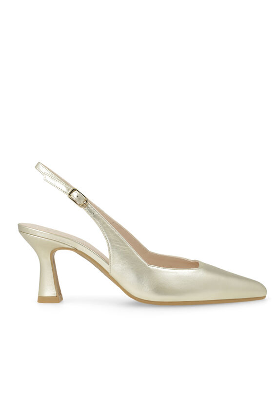 Zapatos de salón destalonados en piel