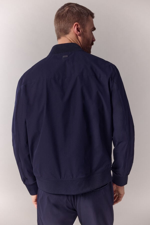 OOTO Blus&atilde;o bomber t&eacute;cnico Azul