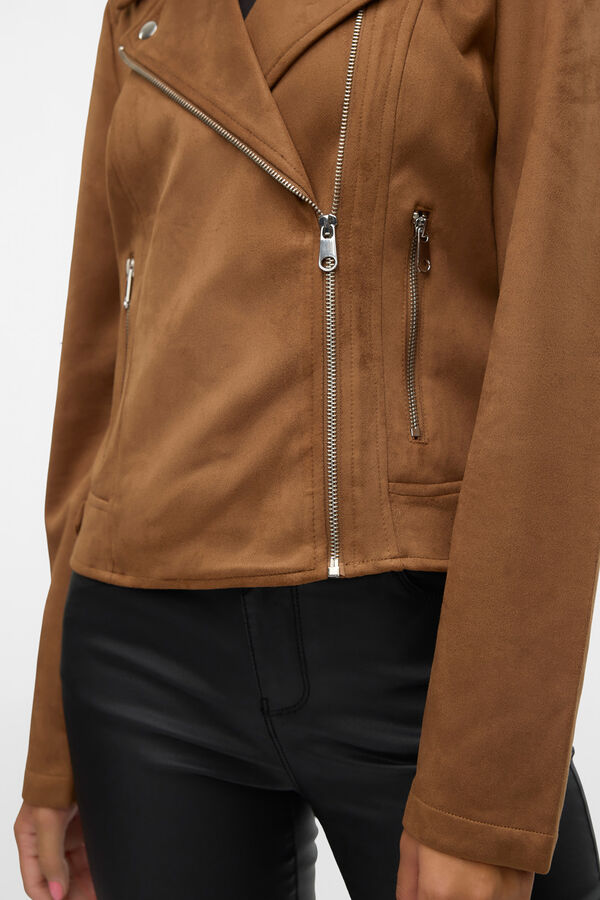 Vero Moda Blusão de camurça com tachas Castanho