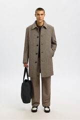 Selected Sobretudo longo de lã Castanho