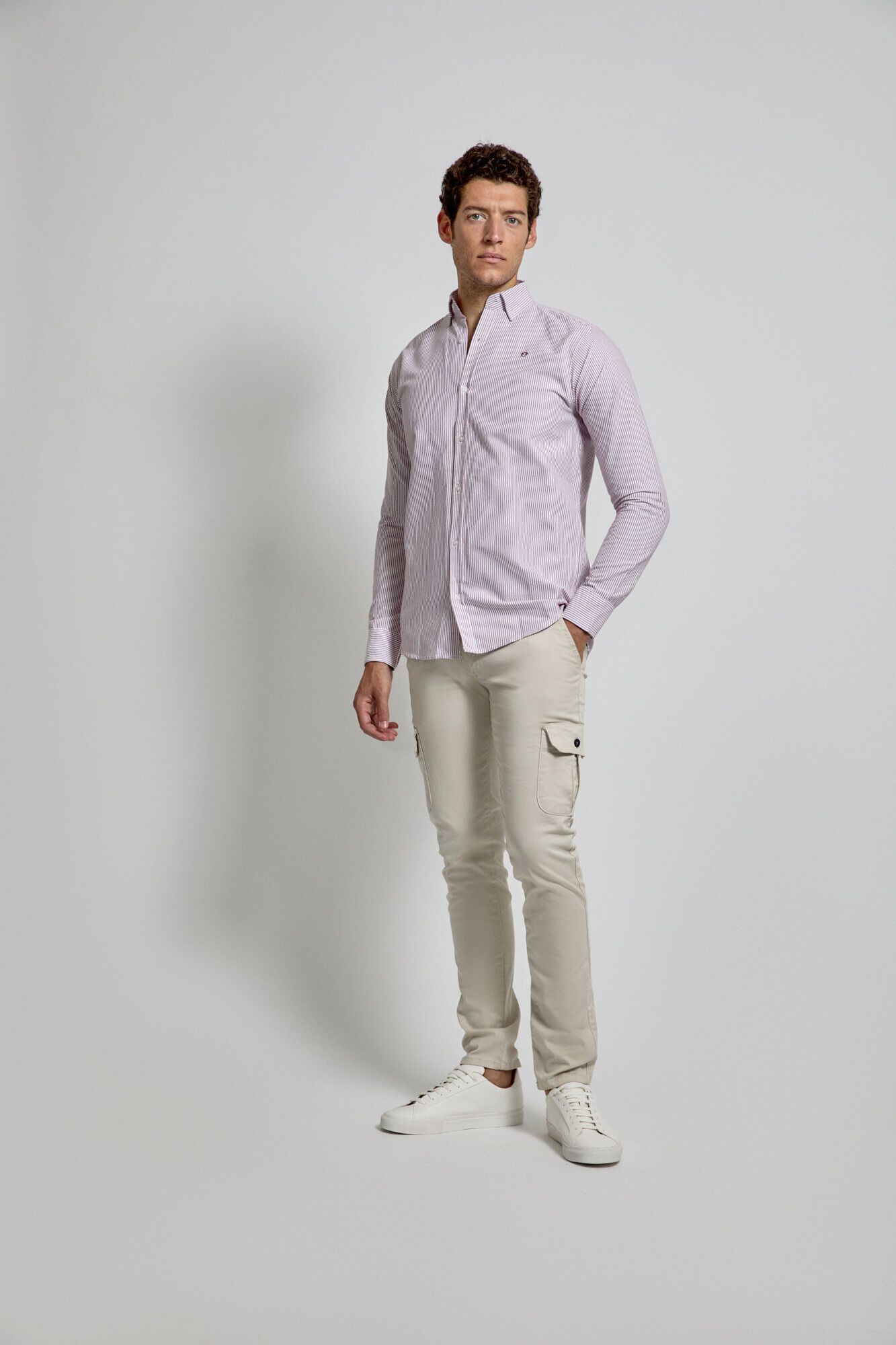 Street Monkey Camisa Oxford riscas com log&oacute;tipo