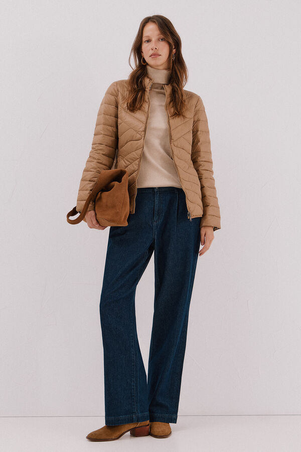 Cortefiel Reversible feather bomber jacket Beige