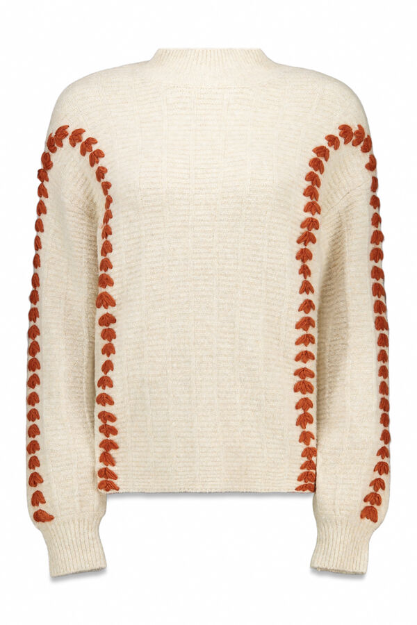 Slowlove Jersey bordado contrastante Tostado