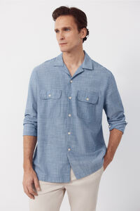 Cortefiel Camisa cuello bowling manga larga