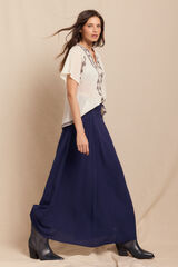 Slowlove Falda midi evasé Azul