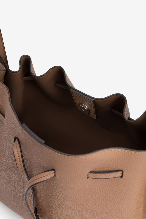 Vilanova Drawstring shoulder bag Nude