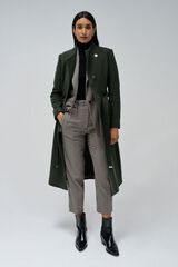 Salsa Jeans Abrigo largo de lana con cuello Verde
