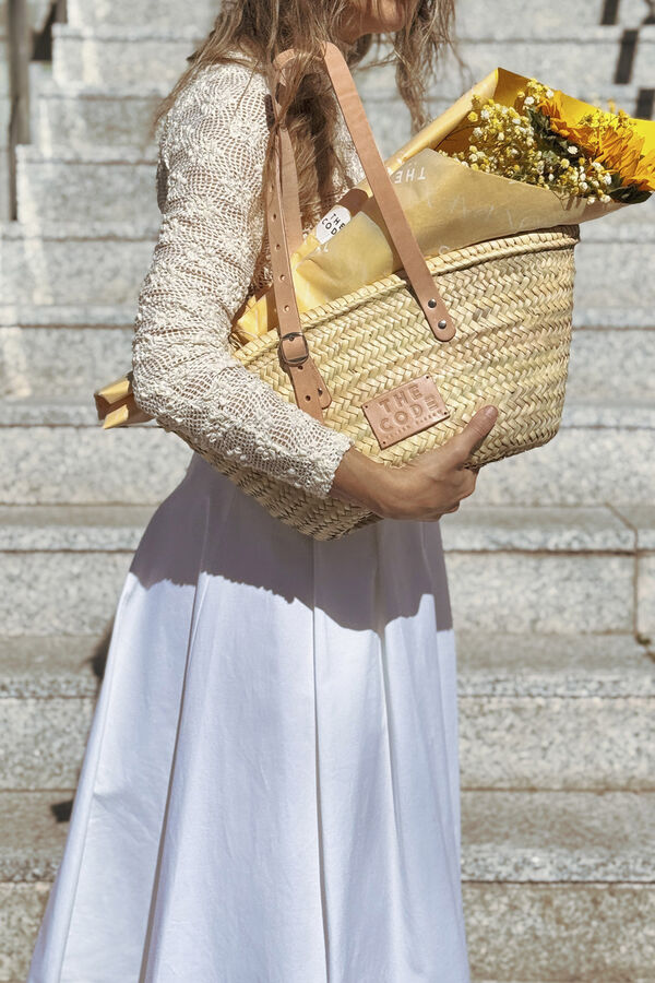 The Code Bolso capazo piel Formentera Beige