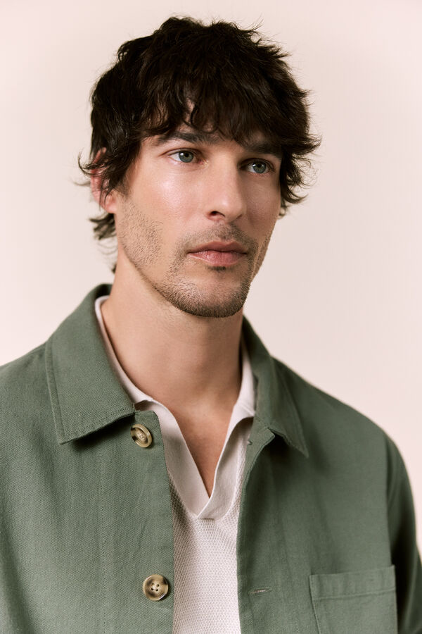 OOTO Sobrecamisa algod&oacute;n lino Kaki