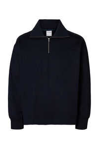 Selected Sweatshirt 100% algodão orgânico com meia fecho-éclair 