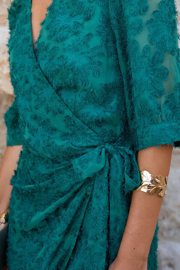 Polín Et Moi Vestido midi estampado Verde oscuro