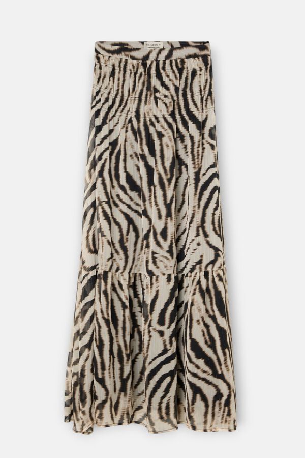 Silbon Saia comprida estampado animal print Tostado