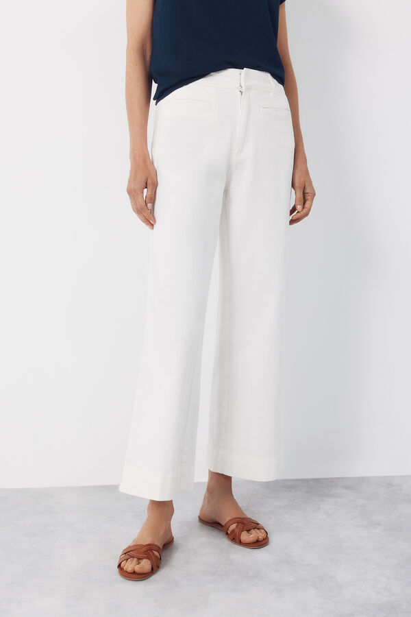 Cortefiel Piping trousers White