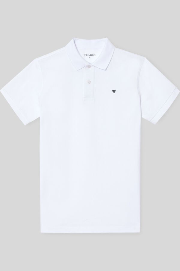 Silbon White trend polo shirt White