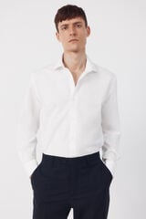 Cortefiel Slim fit easy-iron ottoman dress shirt White