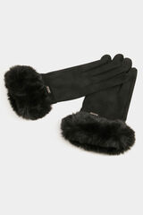 Morgan Guantes con detalles de pelo Negro
