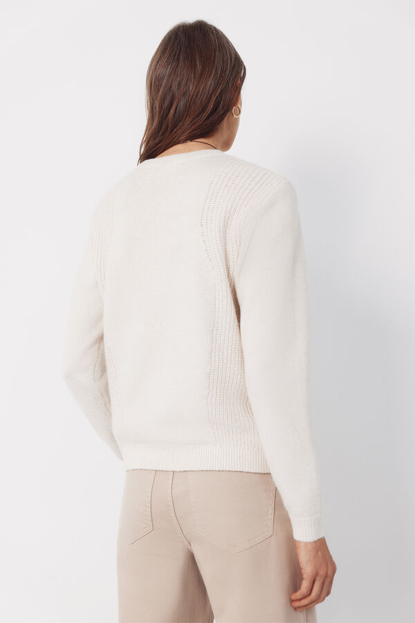 Cortefiel Combined knit jumper Beige