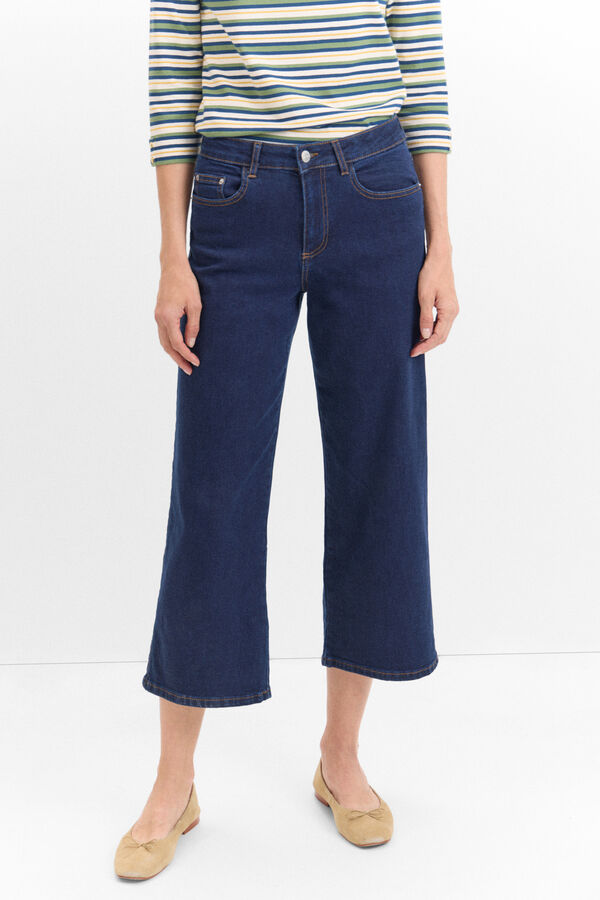 Cortefiel Palazzo Crop jeans Blue