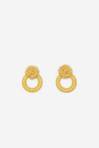 Cortefiel Flower hoop earring Gold
