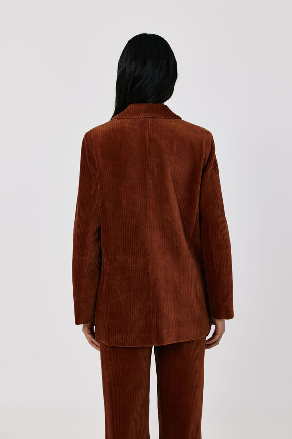 Cortefiel Blazer de mujer cruzada de pana Marr&oacute;n