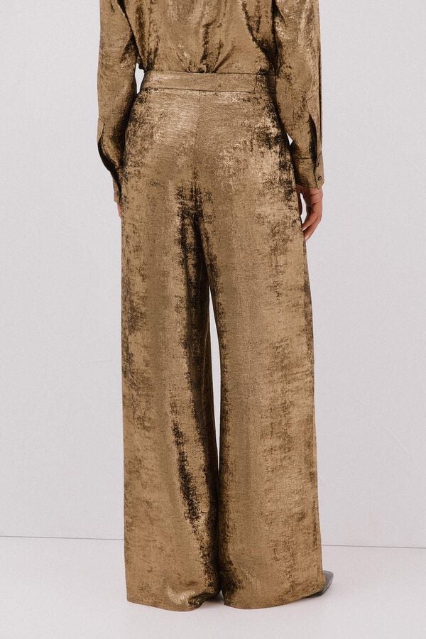 Cortefiel Gold palazzo pants Gold