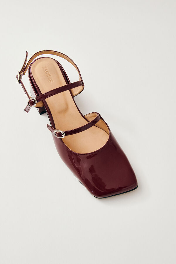 Cortefiel Withnee leather court shoes Maroon