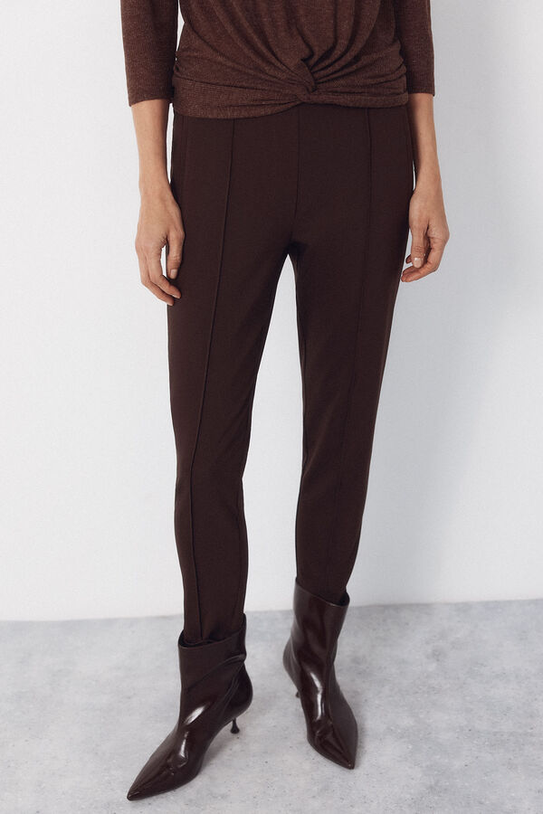 Cortefiel Skinny stretch trousers Dark brown