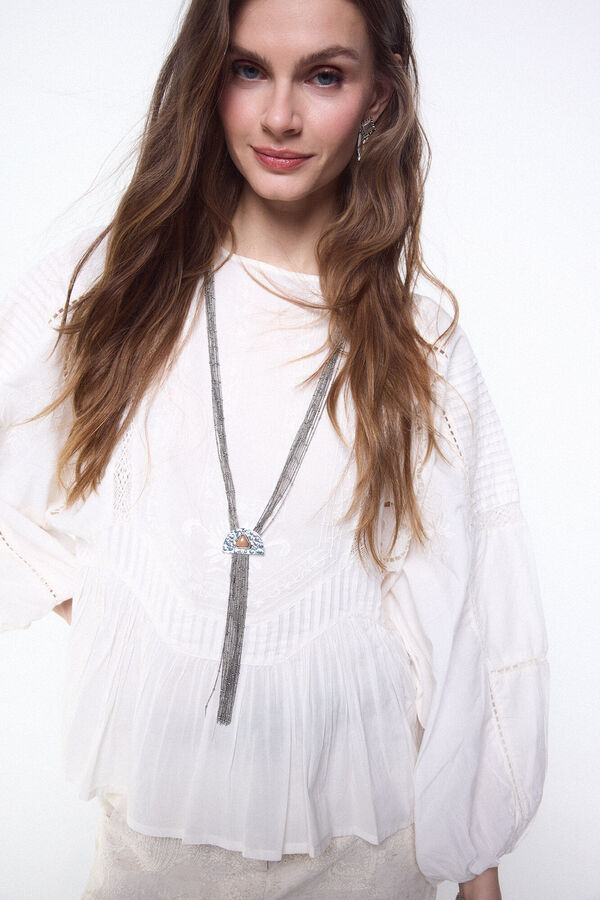 Slowlove Blusa bordada Ecru
